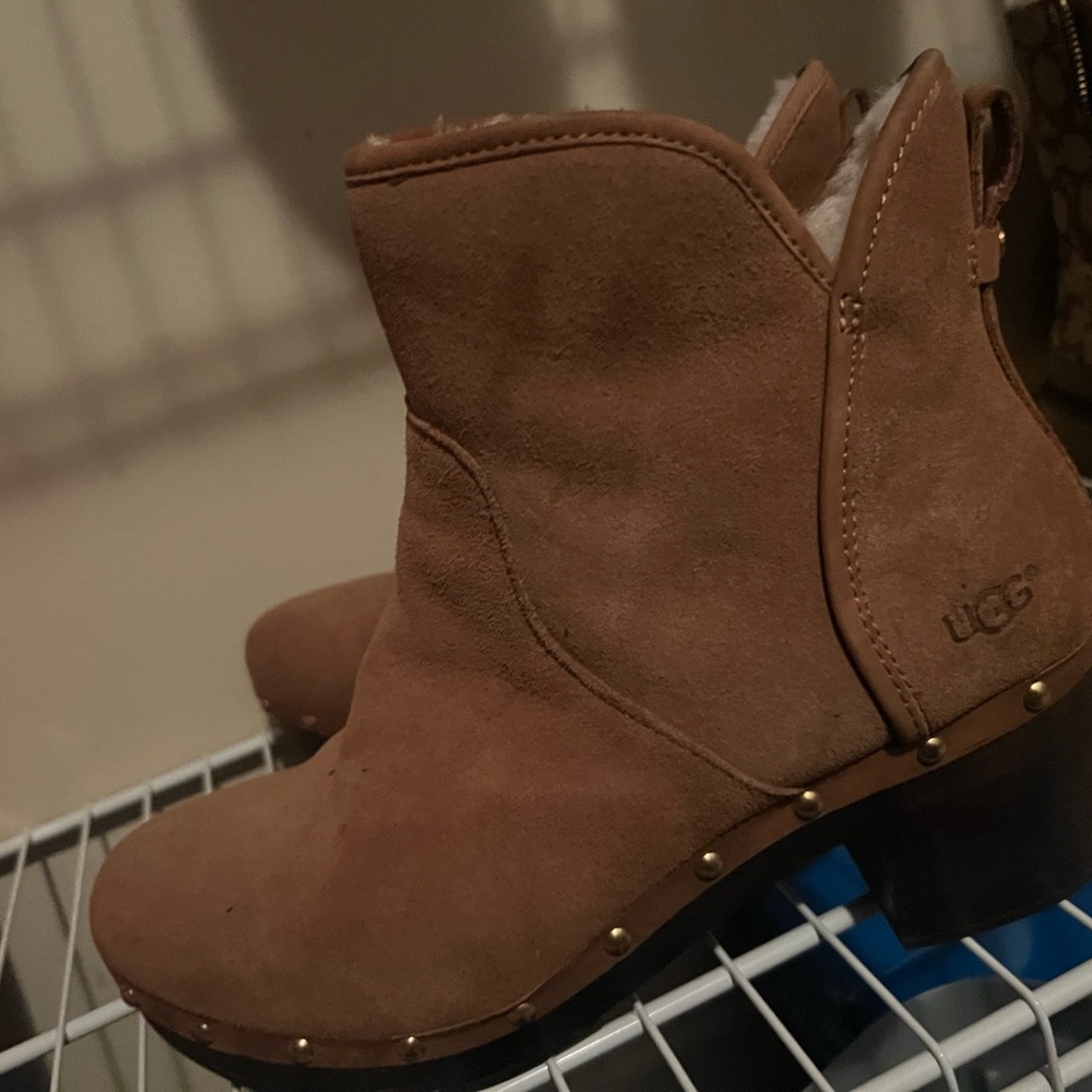 UGG Tan Suede Heeled Boots